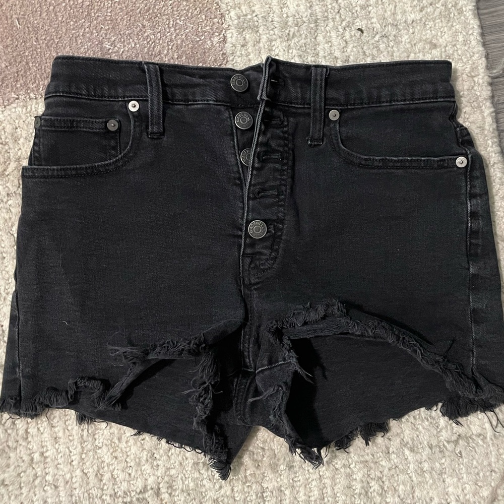 Madewell black denim shorts